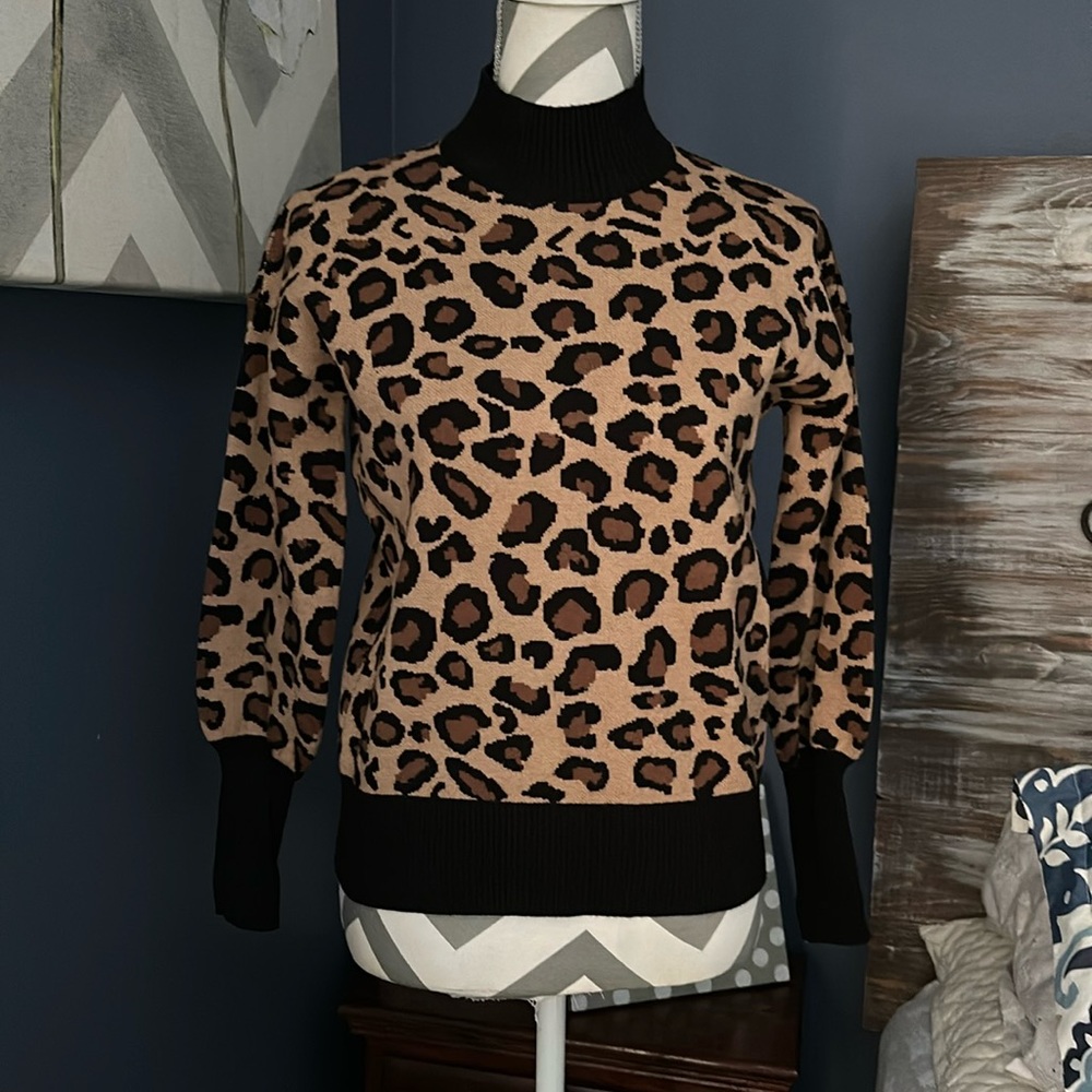 Rachel Zoe Cheetah Print Womens Sweater